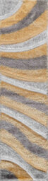 Modern Soft Waves Shimmer Shaggy Area Rugs Ochre 80X150 Cm - thumbnail 6