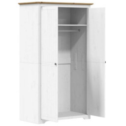 Vidaxl Wardrobe Bodo White And Brown 101X52X176.5 Cm Solid Wood Pine Wardrobes - thumbnail 4