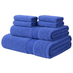 Aten Homeware Royal Blue Egyptian Cotton Bath Hand & Face Towels -  6 Piece Set