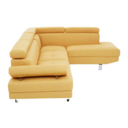 Orsina Contemporary Ochre Linen Corner Sofa, Velvet Upholstered Mid Century Sofa, Refined Sofa For Livingroom - thumbnail 7