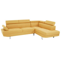 Orsina Contemporary Ochre Linen Corner Sofa, Velvet Upholstered Mid Century Sofa, Refined Sofa For Livingroom - thumbnail 5