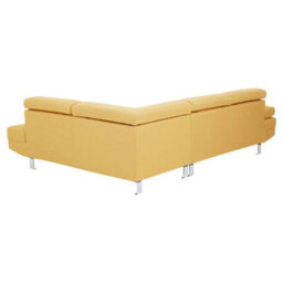 Orsina Contemporary Ochre Linen Corner Sofa, Velvet Upholstered Mid Century Sofa, Refined Sofa For Livingroom - thumbnail 9