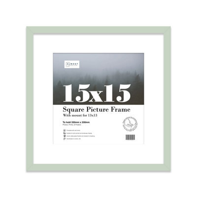 "15X15"" Mint Green Picture Frame - 15X15"" Square Frame With 13X13"" Mount For 15X15""/13X13"" Pictures Moderrn Style Thin Edge, 1 Pack" - image 1
