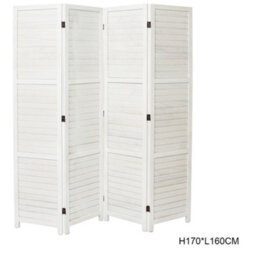 Living And Home White Wooden Folding 4 Panel Wall Privacy Screen Protector Room Divider Indoor H 170Cm X L 160Cm - thumbnail 4
