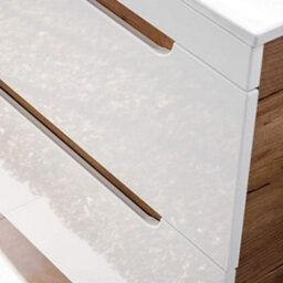 Impact Furniture Small Vanity Unit 400mm Cloakroom Wall Hung Cabinet With Drawers White Gloss Oak Bathroom Aruba - thumbnail 6