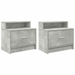 Berkfield Bedside Cabinets With Drawer 2 Pcs Concrete Grey 51X31X47 Cm - thumbnail 2