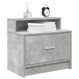Berkfield Bedside Cabinets With Drawer 2 Pcs Concrete Grey 51X31X47 Cm - thumbnail 1