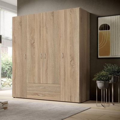 Arte Timeless Stella Trading Base Oak Sonoma Hinged Door Wardrobe W1600mm H1770mm D520mm - Spacious Storage, Classic Design - image 1