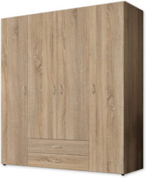 Arte Timeless Stella Trading Base Oak Sonoma Hinged Door Wardrobe W1600mm H1770mm D520mm - Spacious Storage, Classic Design - thumbnail 2