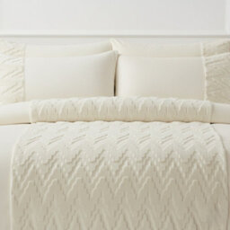 Zig Zag 3D Teddy Duvet Cover Set Ultra Soft Teddy Fleece Bedding With Pillowcases Cream - thumbnail 2