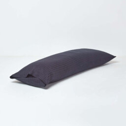Homescapes Black Egyptian Cotton Ultrasoft Body Pillowcase 330 Tc - thumbnail 3