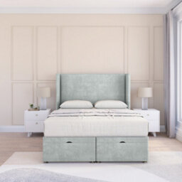 "Sloomy Devonshire Silver Naples 2Ft6 Ottoman Bed End Opening With Sprung Memory Mattress & 54"" Headboard-Small Single" - thumbnail 2