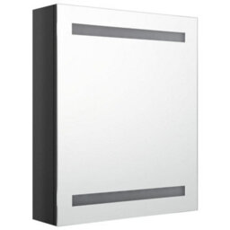 Berkfield Led Bathroom Mirror Cabinet Shining Black 50X14X60 Cm - thumbnail 3