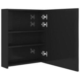 Berkfield Led Bathroom Mirror Cabinet Shining Black 50X14X60 Cm - thumbnail 6