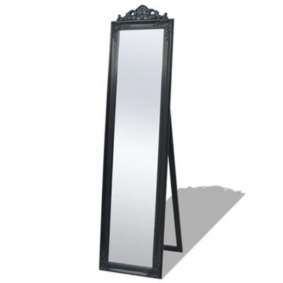 Berkfield Free-Standing Mirror Baroque Style 160X40 Cm Black - image 1