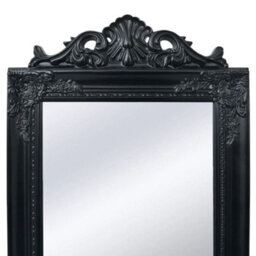 Berkfield Free-Standing Mirror Baroque Style 160X40 Cm Black - thumbnail 2