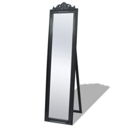 Berkfield Free-Standing Mirror Baroque Style 160X40 Cm Black - thumbnail 1