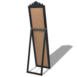 Berkfield Free-Standing Mirror Baroque Style 160X40 Cm Black - thumbnail 4