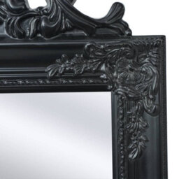 Berkfield Free-Standing Mirror Baroque Style 160X40 Cm Black - thumbnail 3