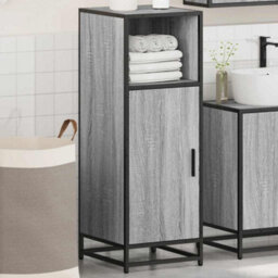 Berkfield Bathroom Cabinet Grey Sonoma 35X37.5X100 Cm Engineered Wood - thumbnail 4