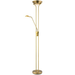 Happy Homewares Led Mother And Child Floor Lamp In Antique Brass With Rotary Dimmer Switches - thumbnail 2