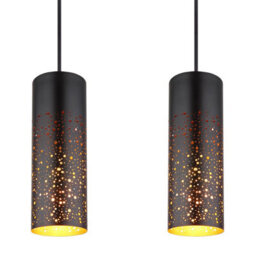 Luminosa Lighting Luminosa Crocky Bar Pendant Ceiling Light Matt Black 4X E27 - thumbnail 4