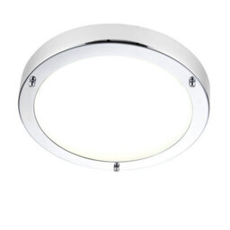 Anson Lighting Pontus Led Bathroom Flush Ceiling Light Chrome, Frosted Glass Ip44