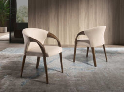 Angel Cerda Elegant Cream Velvet Dining Chair With Armrests - thumbnail 2