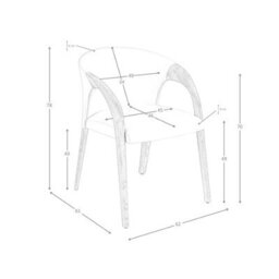 Angel Cerda Elegant Cream Velvet Dining Chair With Armrests - thumbnail 5