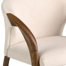 Angel Cerda Elegant Cream Velvet Dining Chair With Armrests - thumbnail 4