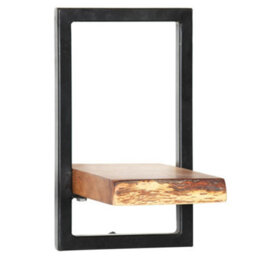 Vidaxl Wall Shelf Set 5 Pieces Solid Acacia Wood And Steel - thumbnail 7