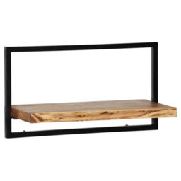 Vidaxl Wall Shelf Set 5 Pieces Solid Acacia Wood And Steel - thumbnail 5