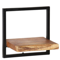 Vidaxl Wall Shelf Set 5 Pieces Solid Acacia Wood And Steel - thumbnail 4