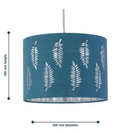 First Choice Lighting Set Of 2 Fern Teal Cut Out 25Cm Pendant Lightshades - thumbnail 7