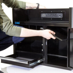 Sgs 30In Wall Mounted Power Tool Storage Rack, Charging Station & Steel Cabinet - thumbnail 5
