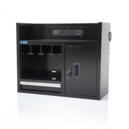 Sgs 30In Wall Mounted Power Tool Storage Rack, Charging Station & Steel Cabinet