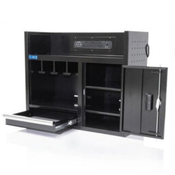 Sgs 30In Wall Mounted Power Tool Storage Rack, Charging Station & Steel Cabinet - thumbnail 3
