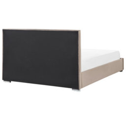Beliani Ottoman Bed Velvet Rouen 180 X 200 Cm (Eu Super King) Taupe - thumbnail 8