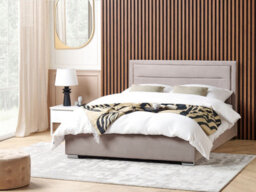 Beliani Ottoman Bed Velvet Rouen 180 X 200 Cm (Eu Super King) Taupe - thumbnail 2