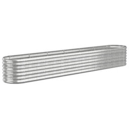 Berkfield Durable Garden Planter Powder-Coated Steel 260X40X36 Cm Silver