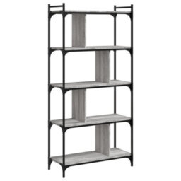 Berkfield Bookcase 5-Tier Grey Sonoma 76X32X158 Cm Engineered Wood - thumbnail 6
