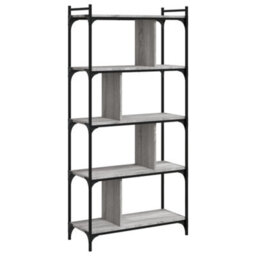 Berkfield Bookcase 5-Tier Grey Sonoma 76X32X158 Cm Engineered Wood - thumbnail 2