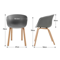 Darphe Dining Chair Set Of 4 Plastic Dining Chair - thumbnail 5