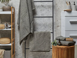 Beliani Set Of 4 Towels Atai Cotton Grey - thumbnail 2