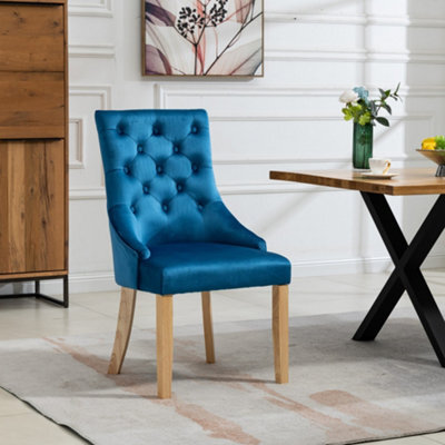 Ravenna Velvet Dining Chairs - Set Of 2 - Blue - image 1