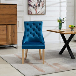 Ravenna Velvet Dining Chairs - Set Of 2 - Blue - thumbnail 2