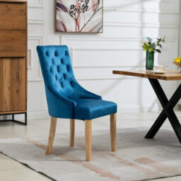 Ravenna Velvet Dining Chairs - Set Of 2 - Blue - thumbnail 3