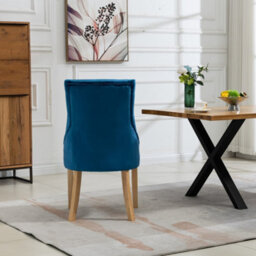 Ravenna Velvet Dining Chairs - Set Of 2 - Blue - thumbnail 6