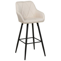 Wyld And Coco Set Of 2 Light Beige Quilted Fabric Bar Stools With Arms And Footrest - thumbnail 4