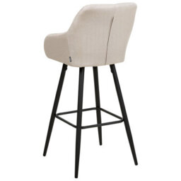 Wyld And Coco Set Of 2 Light Beige Quilted Fabric Bar Stools With Arms And Footrest - thumbnail 5
